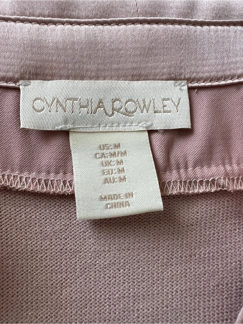 Cynthia Rowley Blush Pink Mixed Media Sweater Top Satin Puff Sleeve M - Picture 4 of 13